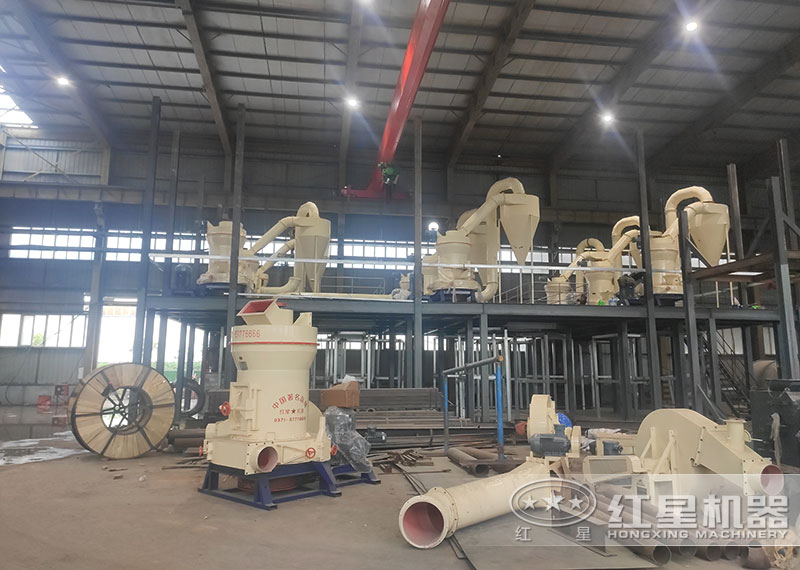 磨粉生產線中給料機、提升機現(xiàn)場安裝圖