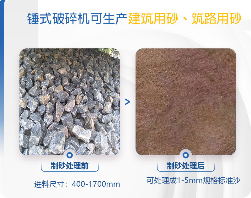 pcz1615重錘破可以制砂嗎，附現(xiàn)場視頻